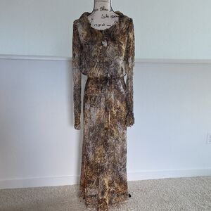 Globe Silky Feeling Maxi Snake Print Dress